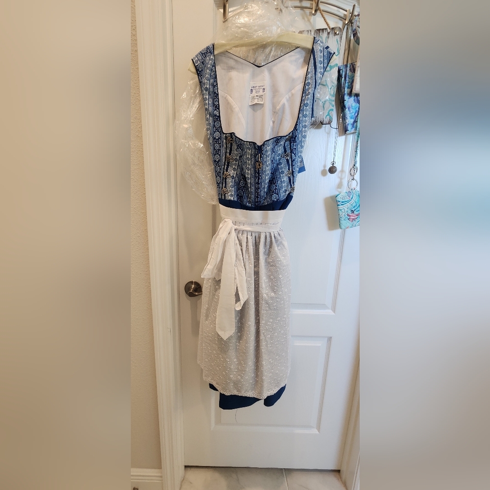 Authentic Ernst Licht Dirndl, Size 18, Blue & White 🍻Oktoberfest🍻